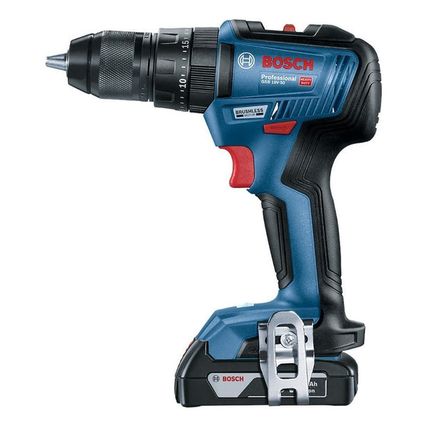 Rotomartillo 1/2  Bosch Gsb 18v-50 18v 2 Baterías Y Maletín