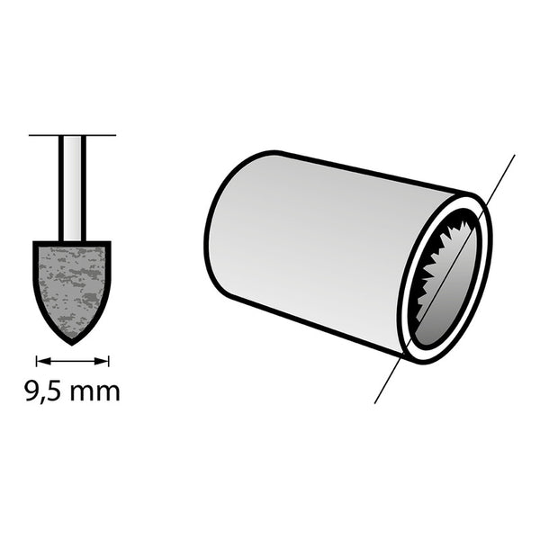 Punta Óxido Aluminio 952 3/8  9.53 Mm. Dremel 2615000952