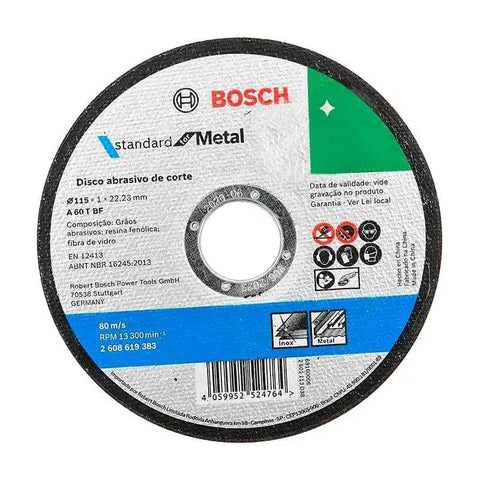 Disco De Corte Metal Recto 4 1/2  Bosch 2608619383 Gris Oscuro