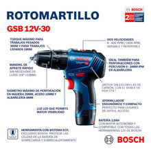 Rotomartillo Inalámbrico Bosch Gsb 12v-30 Brushless 12v Sb