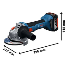 Kit Amoladora+cargador+2 Bat+maletin Accu Gws 18v-8 Bosch
