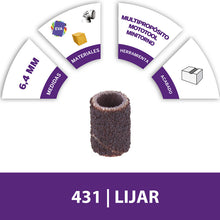 Tubo De Lija Dremel 431 6 Pzas 6.4mm Grano Grueso 2615000431 60