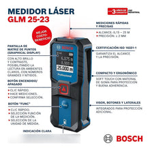 Medidor De Distancia Láser Hasta 25 M Bosch Glm 25-23