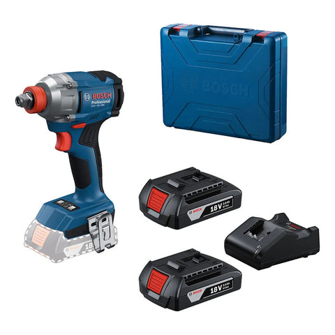 Llave Impacto Inalambrica+cargador+2 Bat Bosch Gdx 18v-285 Azul 50 Hz