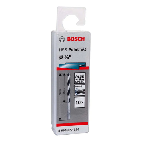 10 Pzas Brocas P/metal Pointteq 1/8  Bosch 2608577320