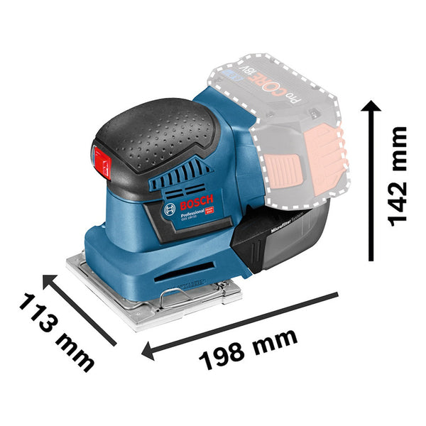 Lijadora Orbital Inalámbrica Bosch Gss 18v-10, 18v Sb De 1/4