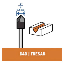 Fresa Ranuras P/router En  V  1/4 - 6.4 Mm Dremel 2615000640