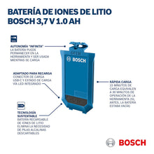Bateria Li-on Recargable 3,7v 1.0ah Bosch P/laser Glm 50-27c