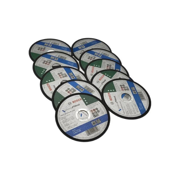 Paquete 10 Discos Bosch Corte Metal Recto 4 1/2 2608619383 Negro