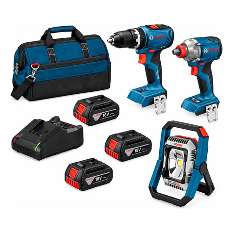 Kit Rotomartillo+llave Impacto+linterna+maleta Bosch