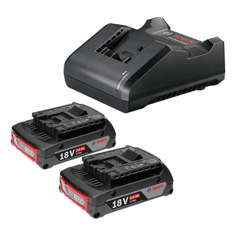 Kit Bosch 2 Baterías 18v 2,0 Ah + Cargador Gal 18v-20 Bivolt