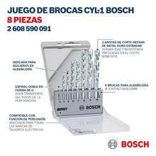 Set De Brocas Concreto Bosch Cyl-1 C/8 Pzas Bosch 2608590091