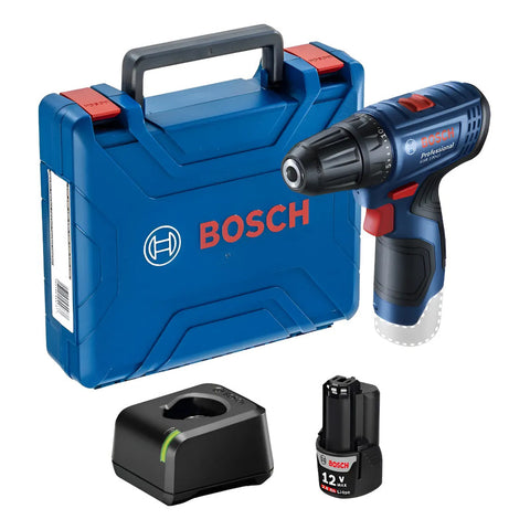 Taladro Atornillador Bosch Gsr 120-li, 12v Batería Cargador Azul 0-400 1.500