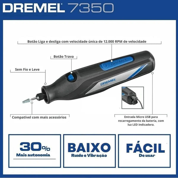 Rotativo Mototool Inalambrico 4v 7350 5 Accesorios Dremel