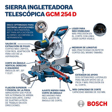 Sierra Inglete Alambrica Telescopica 1800w Bosch Gcm 254 Sd