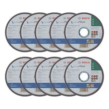 Paquete 10 Discos Bosch Corte Metal Recto 4 1/2 2608619383 Negro
