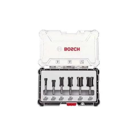 Set 6 Fresas Bosch P/router Fresadora Vastago 1/4 2607017467