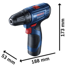 Taladro Atornillador Bosch Gsr 120-li 12v 1 Batería Maletín Azul