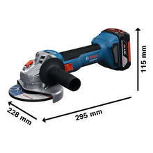 Kit Amoladora+cargador+2 Bat+maletin Accu Gws 18v-8 Bosch