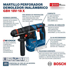 Martillo Perforador Inalámbrico  Bosch Gbh 18v-18 X Azul 50 Hz
