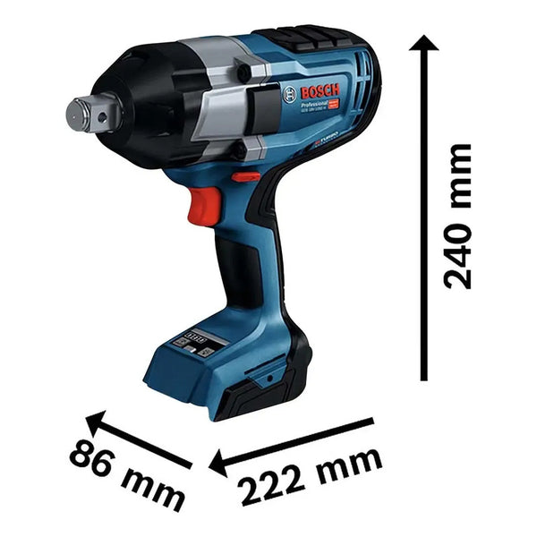 Kit Llave Impacto Gds18v-1050+cargador+baterias Bosch Azul 50 Hz