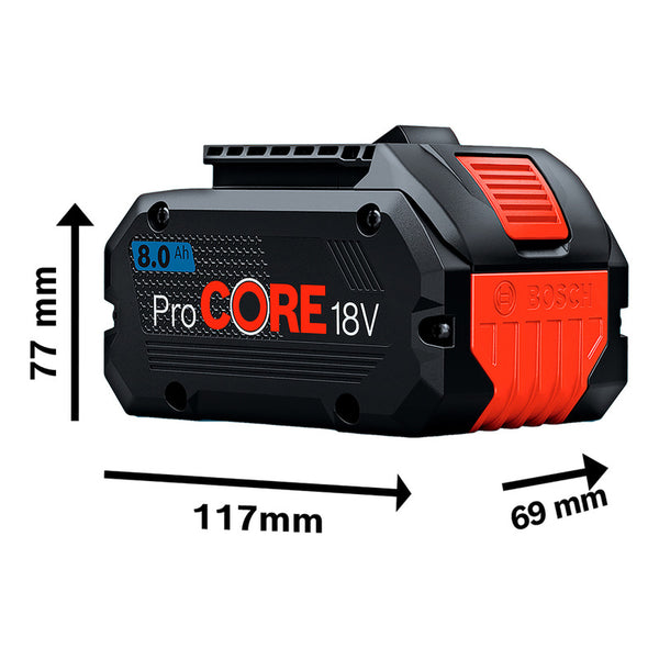 Batería De Iones De Litio Bosch Procore 18v 8,0ah