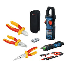 Combo Gancho Multimetro+detector Voltaje+pinzas Bosch Negro