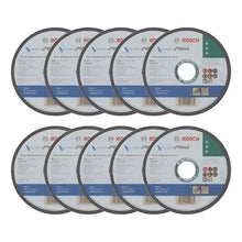 Paquete 10 Discos Bosch Corte Metal Recto 4 1/2 2608619383 Negro