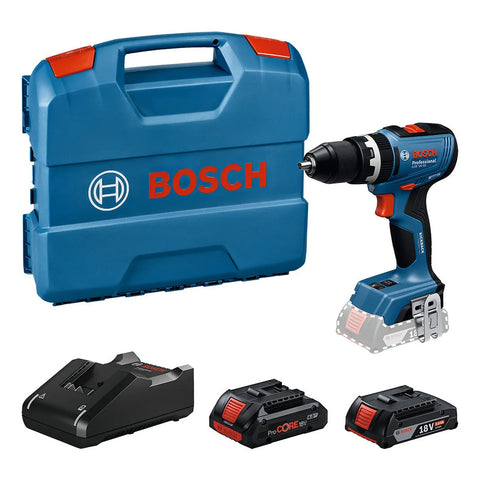 Kit Rotomartillo Inalambrico+2 Bat+carg+mal Bosch Gsb 18v-65 Azul 60 Hz