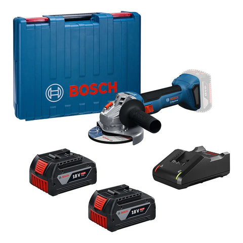 Kit Amoladora+cargador+2 Bat+maletin Accu Gws 18v-8 Bosch