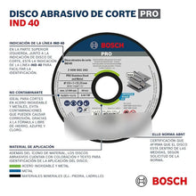 Disco Corte Industrial 40 4 1/2 X1x22.23 Bosch 2608602262 Gris