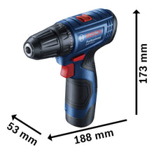 Taladro Atornillador Bosch Gsr 120-li, 12v Batería Cargador Azul 0-400 1.500